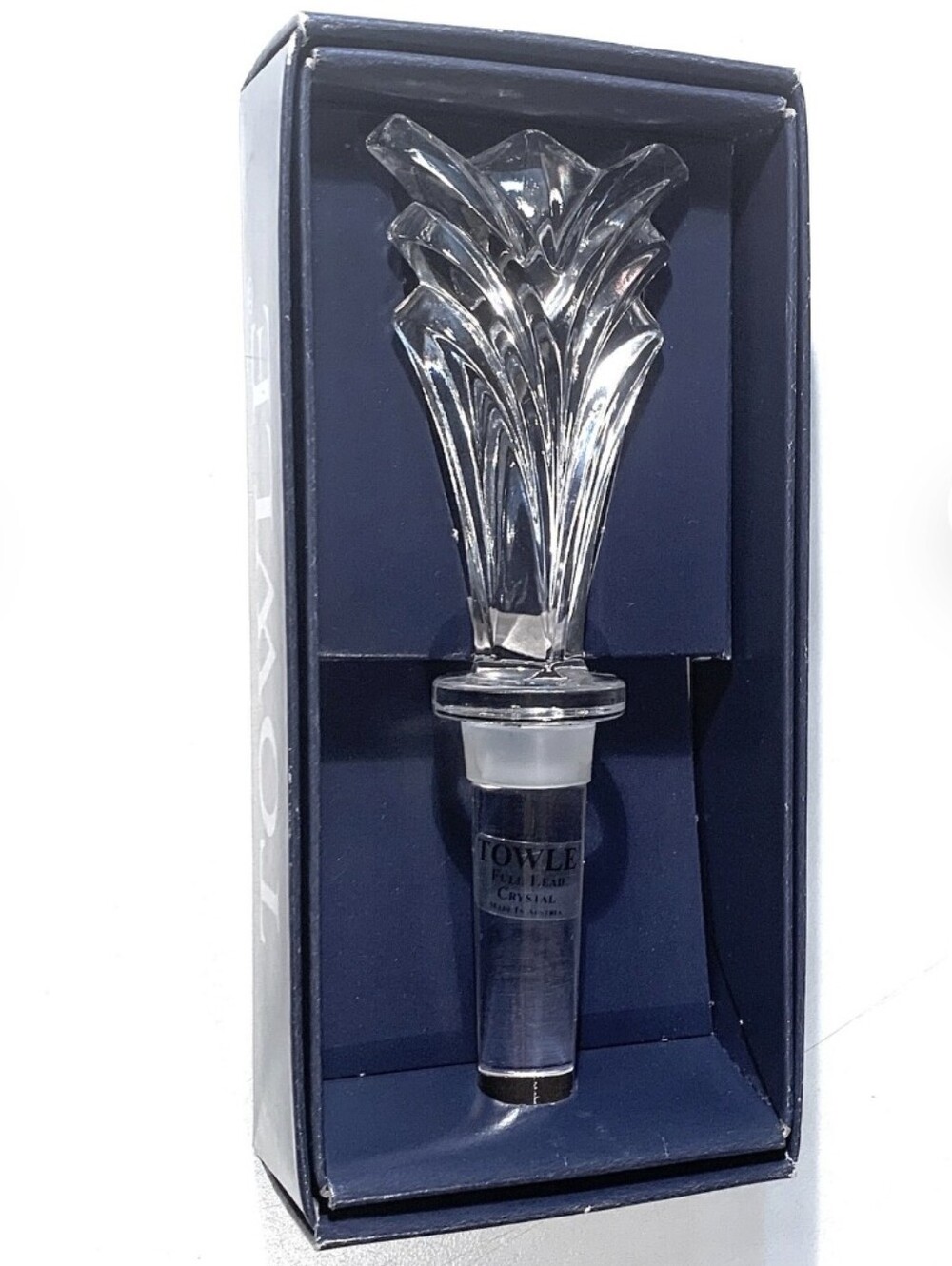 Towle Clear Crystal Fan-Fin Wine Stopper